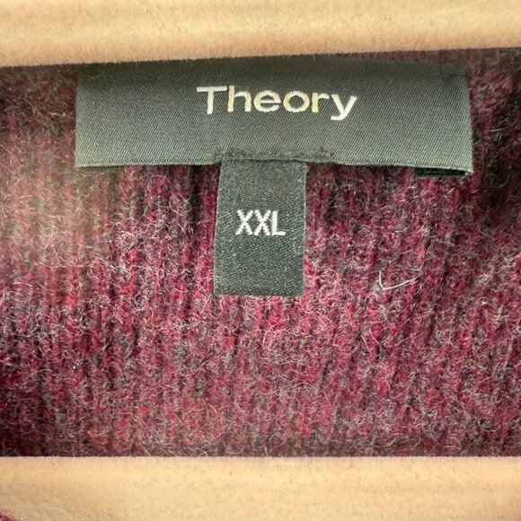 Mens Theory Donners Crew Neck Cashmere Sweater Size XXL Wine red Maroon G0988702 - Picture 5 of 9